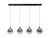 Oaks Lighting Kadina 4 Light Black with Smoked Glass LED Bar Pendant Light 