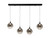 Oaks Lighting Kadina 4 Light Black with Smoked Glass LED Bar Pendant Light 