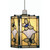 Oaks Lighting Butterfly Blue with Yellow Tiffany Easy Fit Pendant Light 