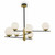 Maytoni Nostalgia 6 Light Black with Brass and Opal Glass Pendant Light - Clearance 