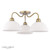 Durford 3 Light Matt Antique Brass with White Ceramic Shades Semi Flush Ceiling Light