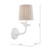 Laura Ashley Lighting Eleni Matt White with Oatmeal Shade Wall Light 