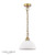 Durford Matt Antique Brass with White Ceramic Shade Pendant Light