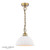 Laura Ashley Lighting Durford Matt Antique Brass with White Ceramic Shade Pendant Light 