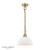 Laura Ashley Lighting Durford Matt Antique Brass with White Ceramic Shade Pendant Light 