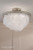Laura Ashley Lighting Caverton 4 Light Polished Nickel with White Ribbed Shade Semi Flush Ceiling Light 