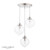 Whitham 3 Light Polished Nickel with Clear Ribbed Diffusers Cluster Pendant Light