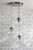 Laura Ashley Lighting Whitham 3 Light Polished Nickel with Clear Ribbed Diffusers Cluster Pendant Light 