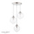 Laura Ashley Lighting Whitham 3 Light Polished Nickel with Clear Ribbed Diffusers Cluster Pendant Light 
