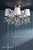 Enstone 5 Light Polished Nickel and Crytals with Ivory Candle Shades Semi Flush Ceiling Light