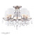 Enstone 5 Light Polished Nickel and Crytals with Ivory Candle Shades Semi Flush Ceiling Light