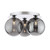 Foley 3 Light Polished Chrome with Smoked Diffusers Flush Ceiling Light