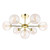 Dar Lighting Cohen 7 Light Polished Gold with Twisted Amber Diffusers Semi Flush Ceiling Light 