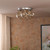 Dar Lighting Foley 3 Light Polished Chrome with Twisted Amber Diffusers Flush Ceiling Light 