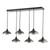 Kadience 6 Light Satin Black with Smoked Glass Shades Bar Pendant Light
