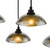 Dar Lighting Kadience 6 Light Satin Black with Smoked Glass Shades Bar Pendant Light 