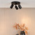 Dar Lighting Cawley 3 Light Matt Black Adjustable Plate Ceiling Spotlight 