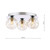 Dar Lighting Foley 3 Light Polished Chrome with Organic Amber Diffusers Flush Ceiling Light 