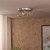 Dar Lighting Foley 3 Light Polished Chrome with Organic Amber Diffusers Flush Ceiling Light 
