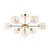 Dar Lighting Cohen 7 Light Polished Gold with Organic Amber Diffusers Semi Flush Ceiling Light 