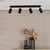 Dar Lighting Cawley 4 Light Matt Black Adjustable Bar Ceiling Spotlight 