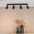 Dar Lighting Cawley 4 Light Matt Black Adjustable Bar Ceiling Spotlight 