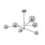 Vignette 6 Light Polished Chrome with Organic Smoked Diffusers Pendant Light