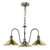 Hadano 3 Light Antique Chrome and Aged Brass Shades Pendant Light