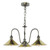 Hadano 3 Light Antique Chrome and Aged Brass Shades Pendant Light