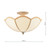 Giuliana 3 Light Satin Taupe with Rattan Shade Semi Flush Ceiling Light