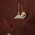 Dar Lighting Hadano Natural Brass and Matt Taupe Shade Wall Light 