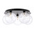 Foley 5 Light Matt Black with Clear Dimpled Diffusers Flush Ceiling Light