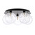 Dar Lighting Foley 5 Light Matt Black with Clear Dimpled Diffusers Flush Ceiling Light 