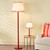 Dar Lighting Spool Red with Natural and Red Shade Floor Lamp 