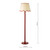 Dar Lighting Spool Red with Natural and Red Shade Floor Lamp 