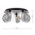 Dar Lighting Foley 5 Light Matt Black with Clear and Smoked Ribbed Diffusers Flush Ceiling Light 