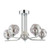 Dar Lighting Cradle 5 Light Polished Chrome with Organic Smoked Diffuser Semi Flush Ceiling Light 