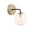 Lainey Matt Black and Antique Brass with Organic Amber Diffuser Wall Light