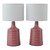 Dar Lighting Inci Pink with Ivory Shade Twin Pack Table Lamp 