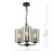 Daylin 3 Light Satin Black with Smoked Ribbed Shades Pendant Light