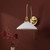Hadano Natural Brass and White Flared Shade Wall Light