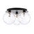 Dar Lighting Foley 3 Light Matt Black with Clear Dimpled Diffusers Flush Ceiling Light 