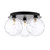 Dar Lighting Foley 3 Light Matt Black with Clear Dimpled Diffusers Flush Ceiling Light 