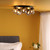 Foley 5 Light Matt Balck with Organic Smoked Diffusers Flush Ceiling Light