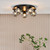 Dar Lighting Foley 5 Light Matt Balck with Organic Smoked Diffusers Flush Ceiling Light 