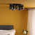 Dar Lighting Foley 5 Light Matt Balck with Organic Smoked Diffusers Flush Ceiling Light 