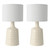Dar Lighting Inci Cream with Ivory Shade Twin Pack Table Lamp 