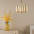 Daylin 3 Light Satin Gold with Amber Ribbed Shades Pendant Light