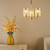 Daylin 3 Light Satin Gold with Amber Ribbed Shades Pendant Light