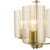 Dar Lighting Daylin 3 Light Satin Gold with Amber Ribbed Shades Pendant Light 